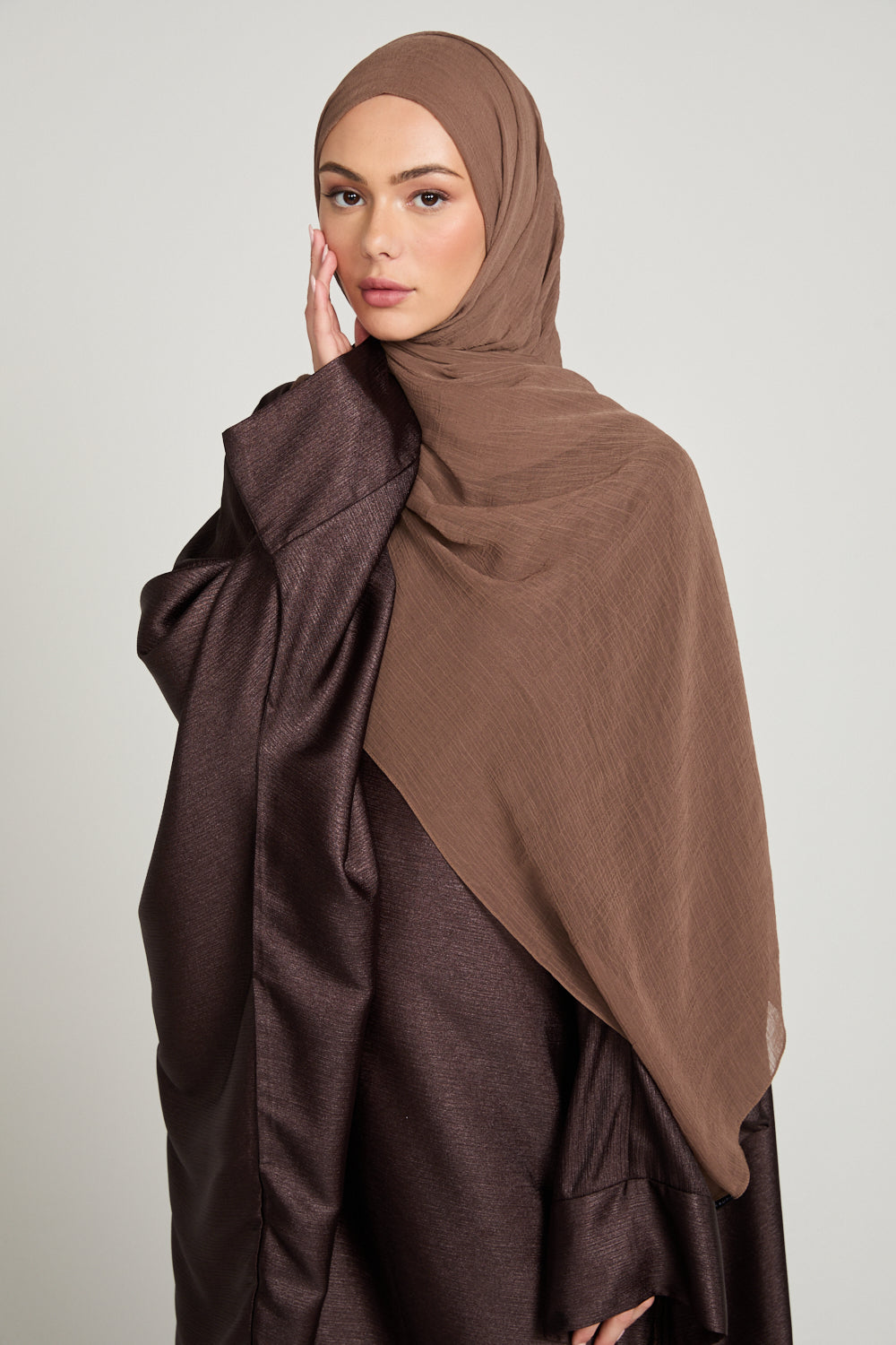 Luxury Soft Crush Hijab - Smoked Caramel