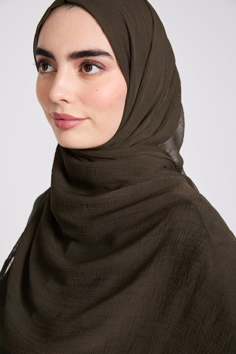 Luxury Soft Crush Hijab - Olive Brown