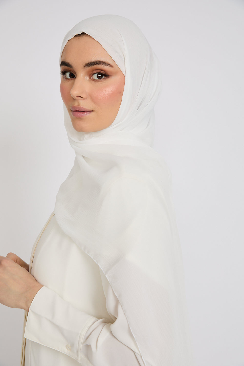 Luxury Soft Crush Hijab - Off White