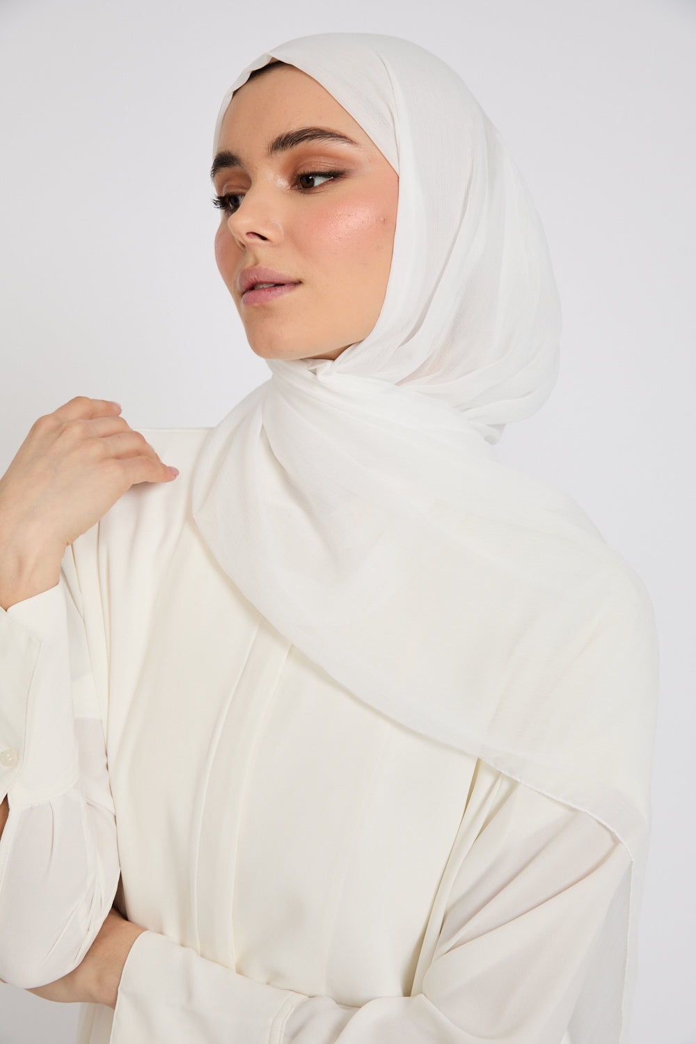 Luxury Soft Crush Hijab - Off White