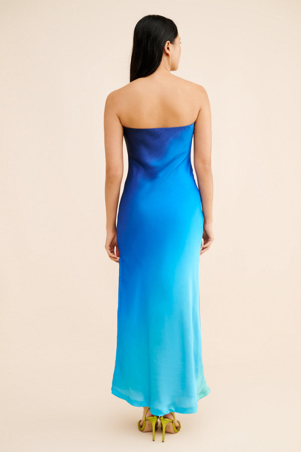 Strapless Ombre Maxi Dress