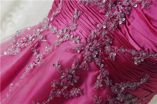 Rose red suspender mini tulle skirt