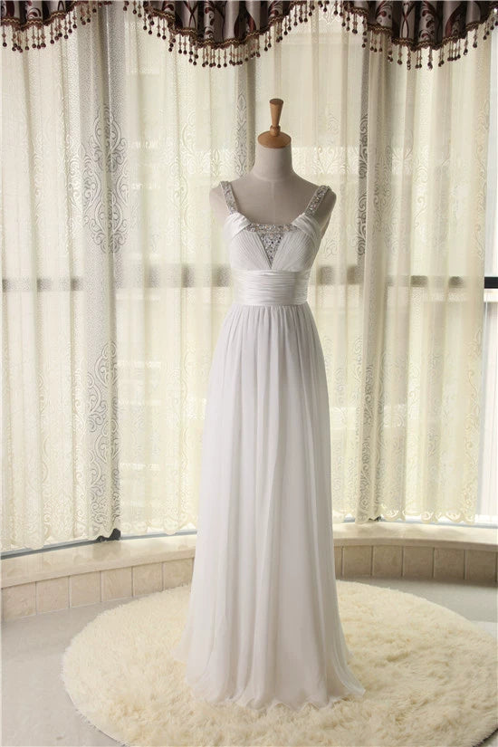 chiffon floor-length beaded maxi dress - Red/white