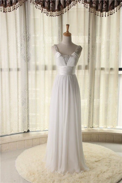chiffon floor-length beaded maxi dress - Red/white