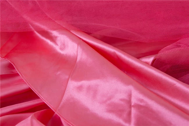 Watermelon Red Rhinestone Long Evening Dress