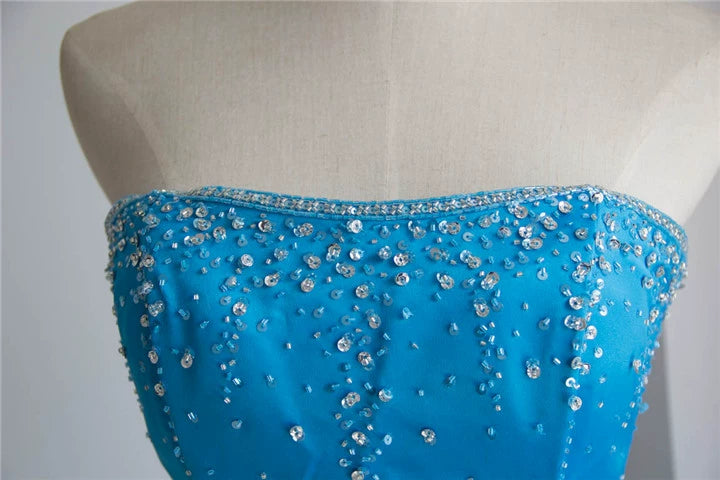 Blue organza tutu maxi dress with back straps