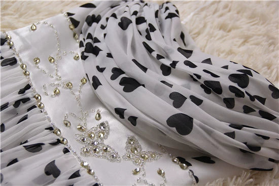 Chiffon Print Long Slip Stretch Dress