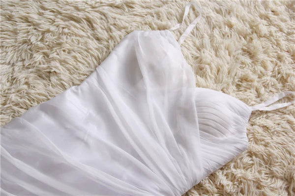 White chiffon suspender slim mini dress