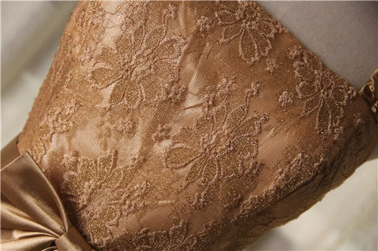 Gold Lace Bow mini Dress