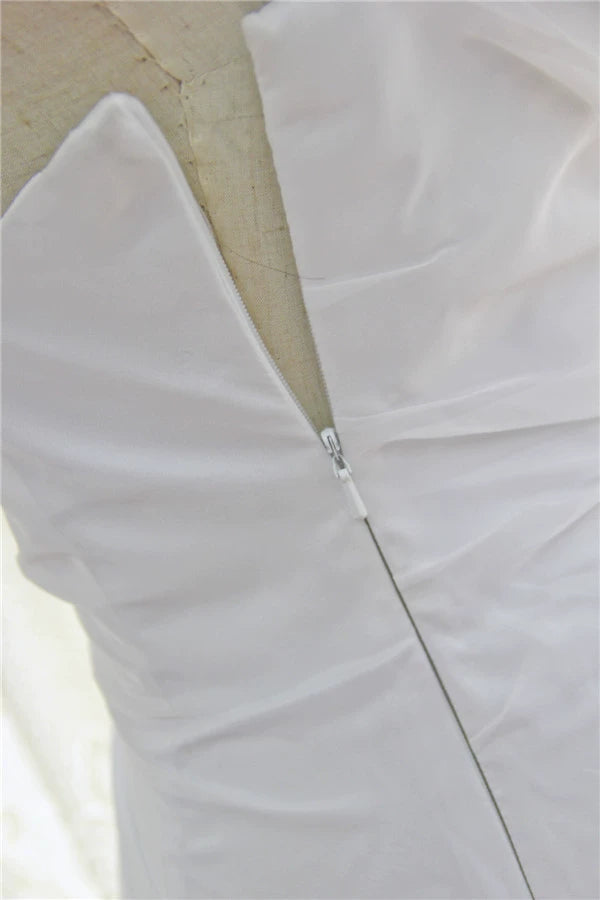 White chiffon suspender slim mini dress