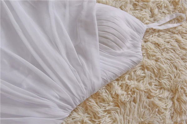 White chiffon suspender slim mini dress