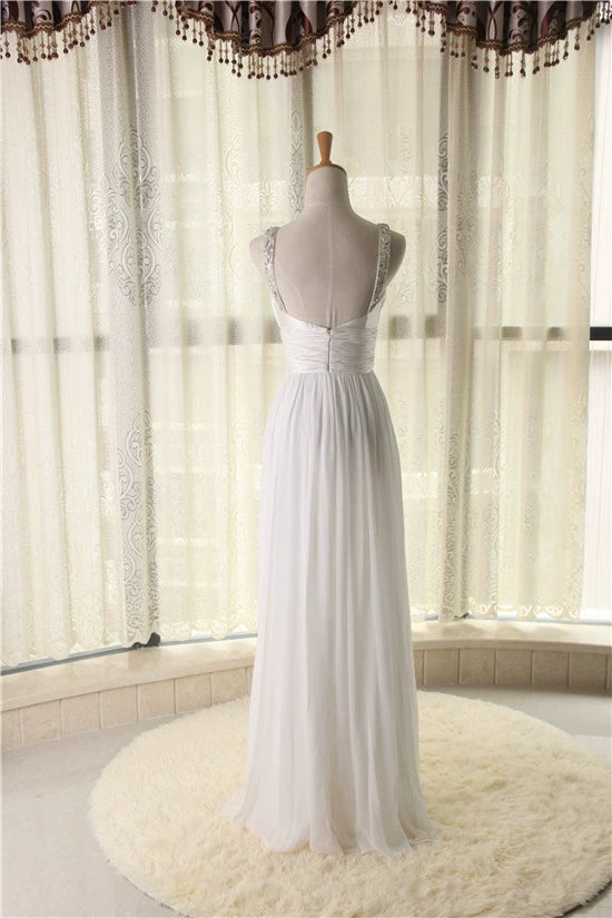 chiffon floor-length beaded maxi dress - Red/white