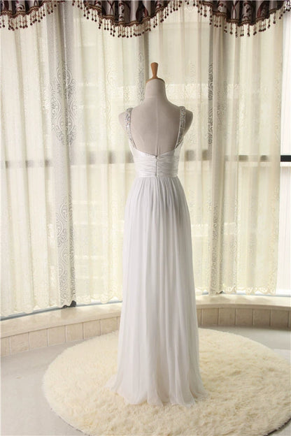 chiffon floor-length beaded maxi dress - Red/white