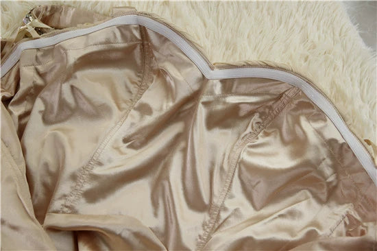 Light yellow satin one-shoulder rhinestone beaded maxi dress