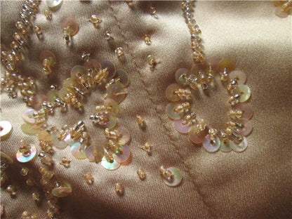 Gold brocade beaded suspender fishtail maxi skirt