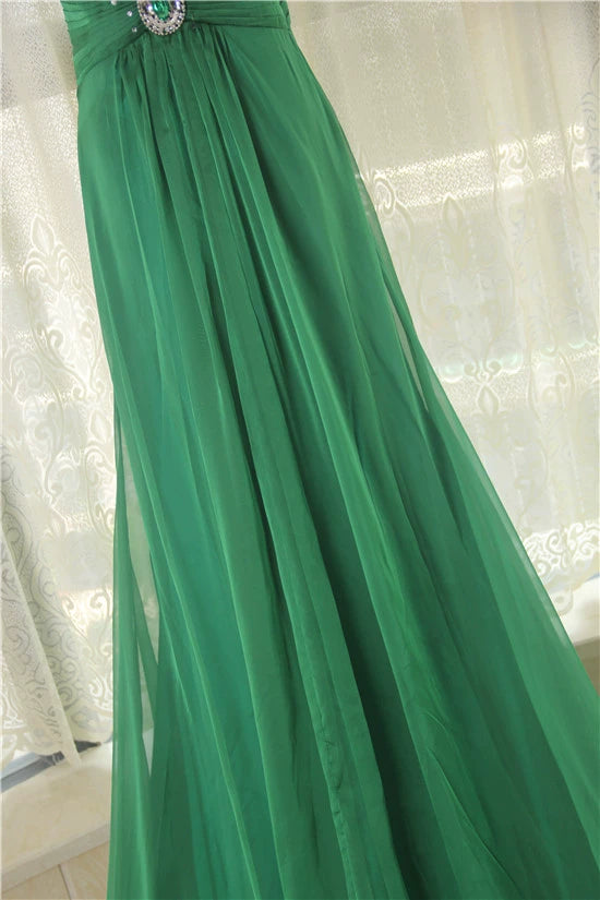 Green glass stone trailing maxi dress