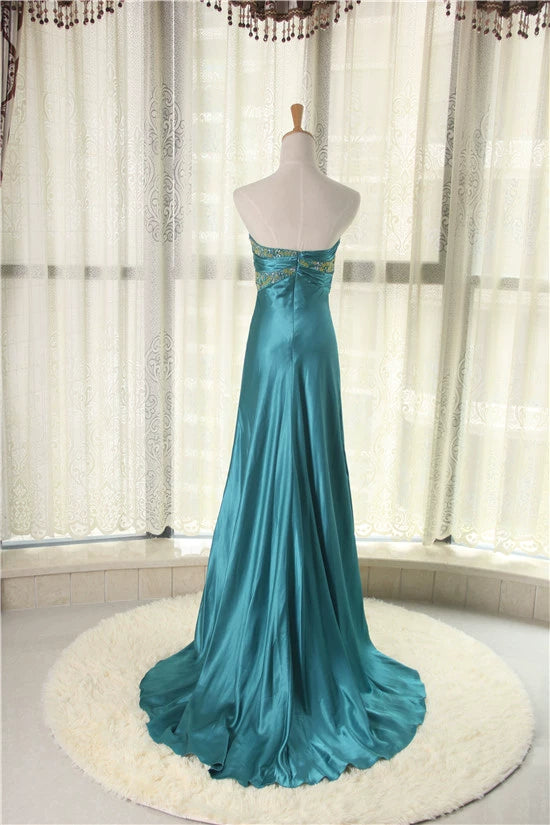 Emerald Green Wrap-On Hand-Beaded Maxi Dress