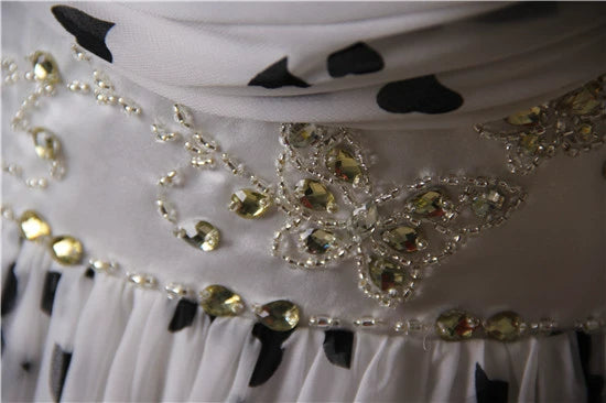 Chiffon Print Long Slip Stretch Dress