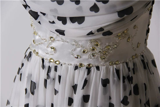 Chiffon Print Long Slip Stretch Dress