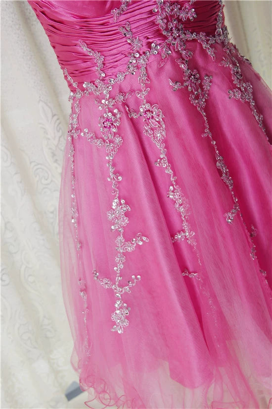 Rose red suspender mini tulle skirt