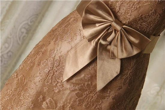 Gold Lace Bow mini Dress