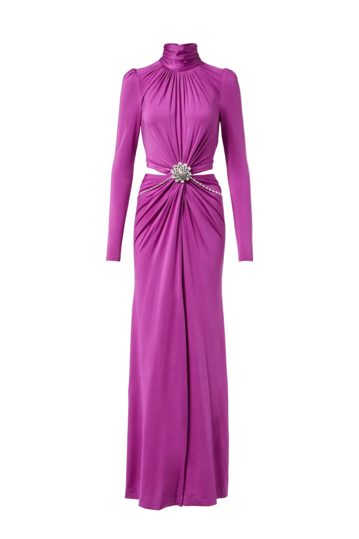 Trisa Crystal Embellished Cutout Maxi Dress - Purple