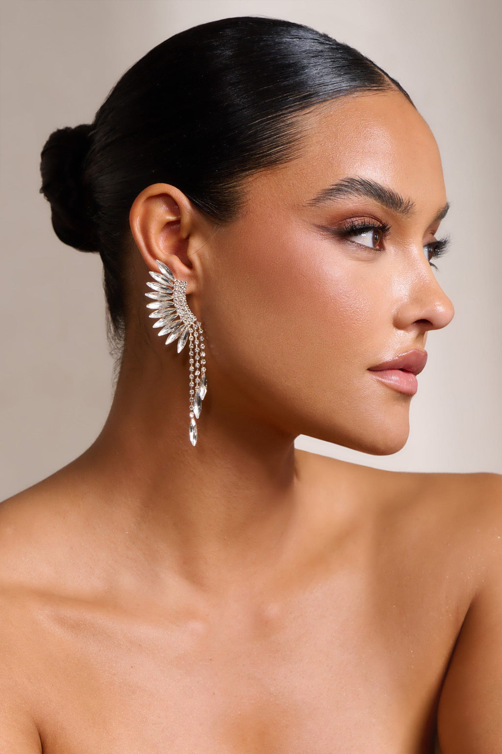 SILVER TIERED DROP EARRINGS