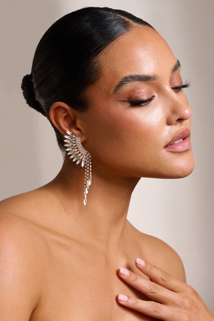 SILVER TIERED DROP EARRINGS