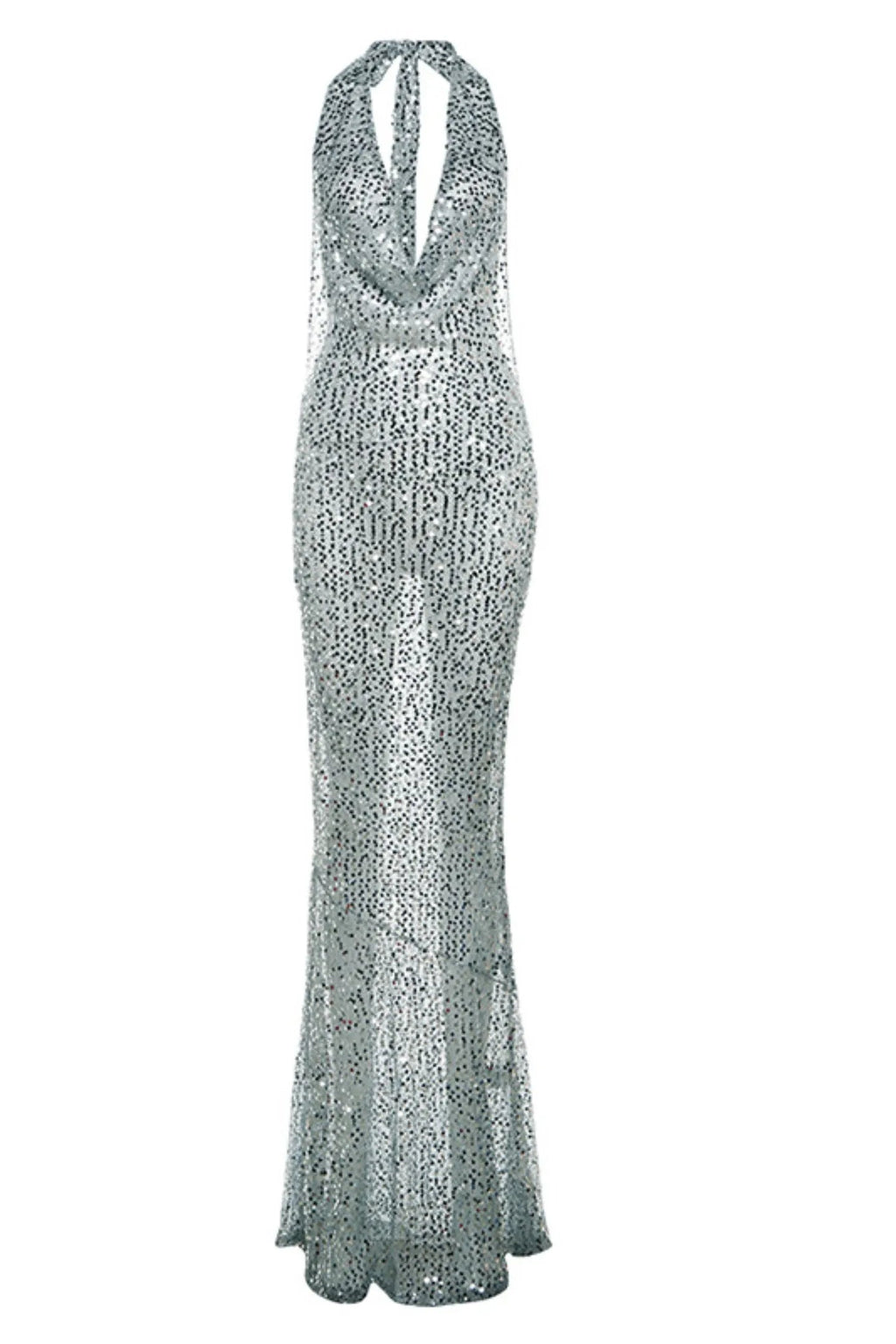 ZORA SEQUINS CROCHET MAXI DRESS