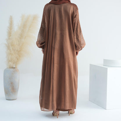 3 Pcs Set Cardigan+Inner Dress+Hijab