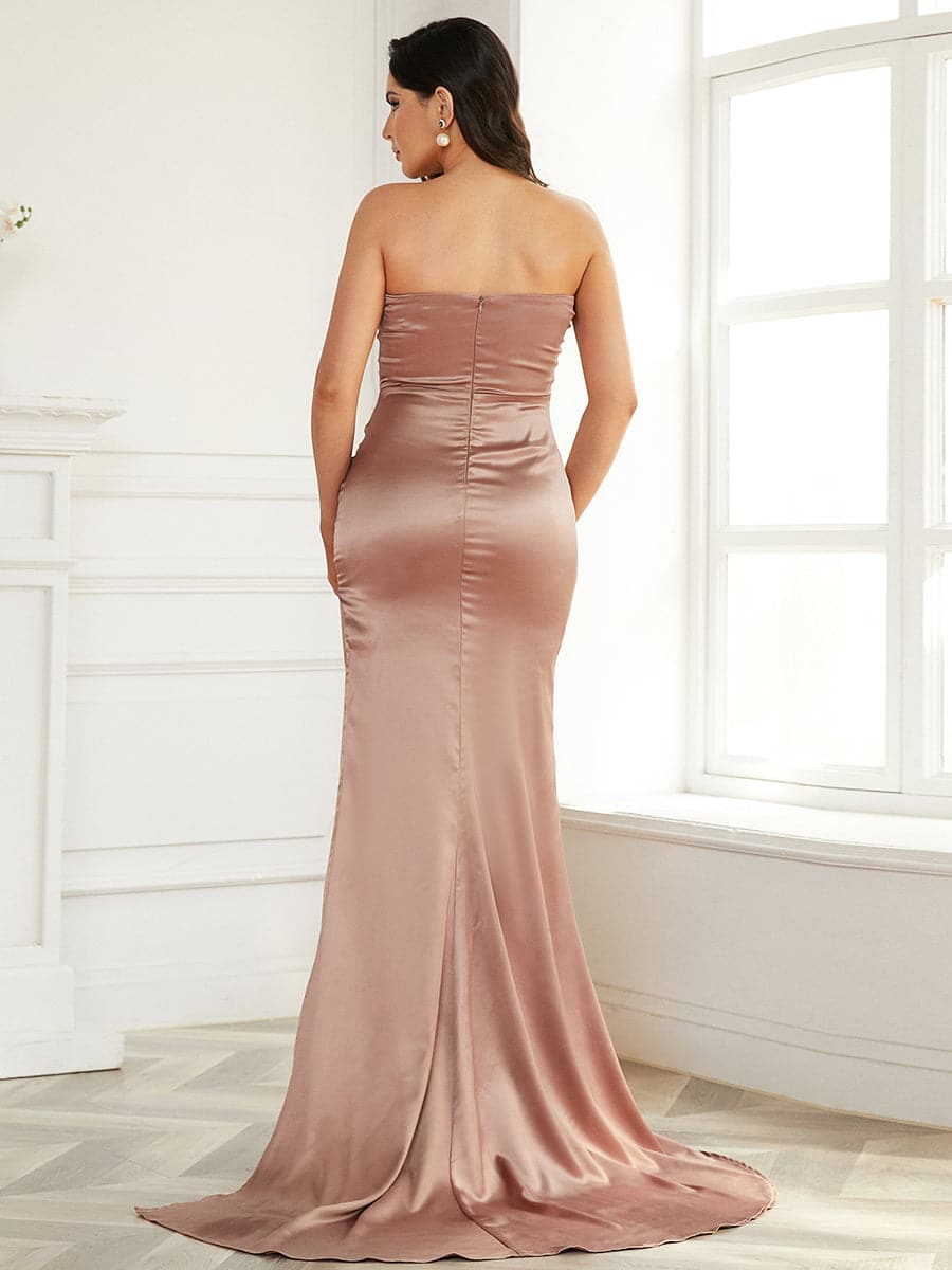 Strapless Panel Evening Dress