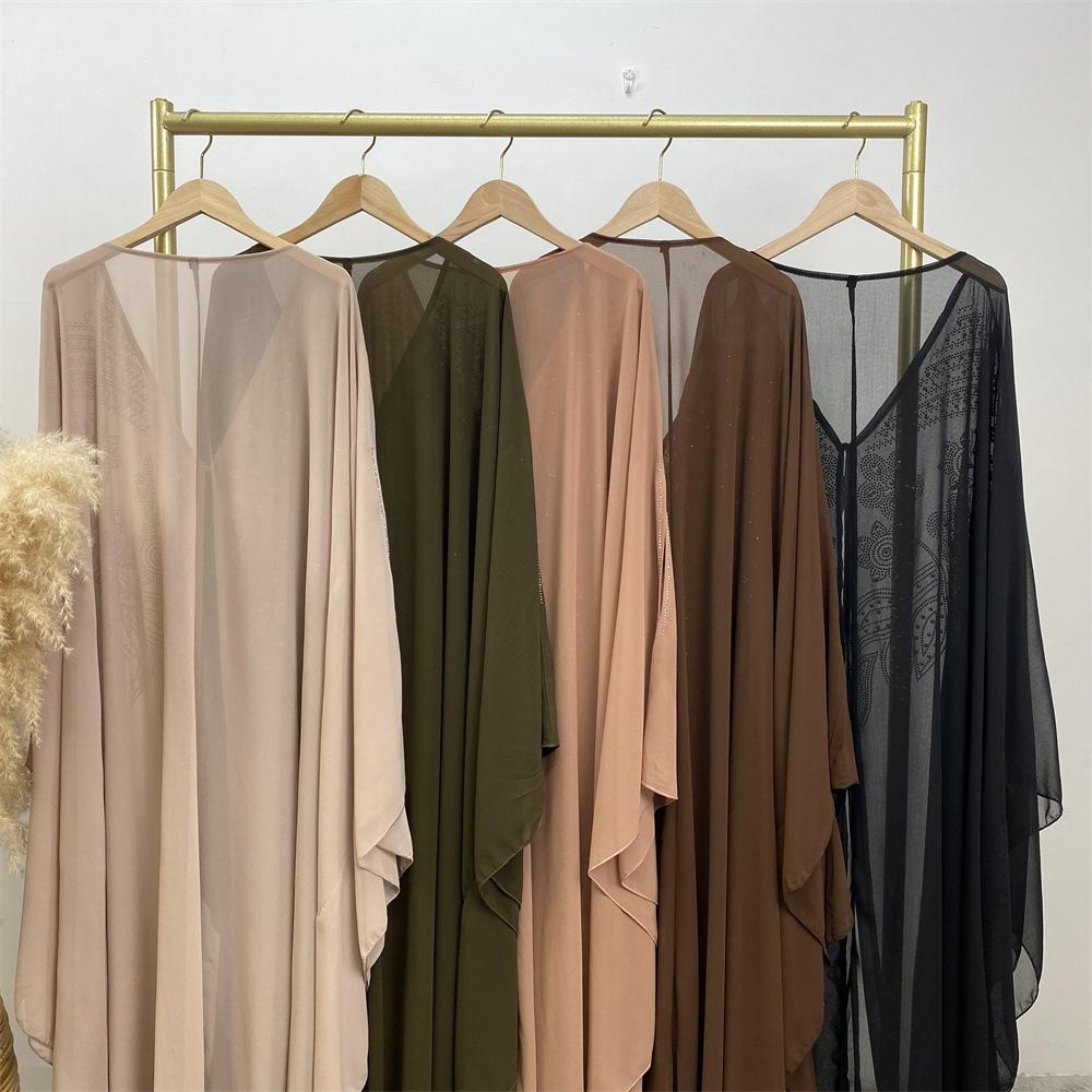 Muslim Rhinestone Cardigan Dress