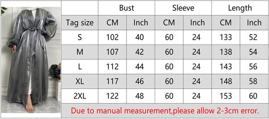 Shiny Silk Balloon Sleeves Lined Cardigan