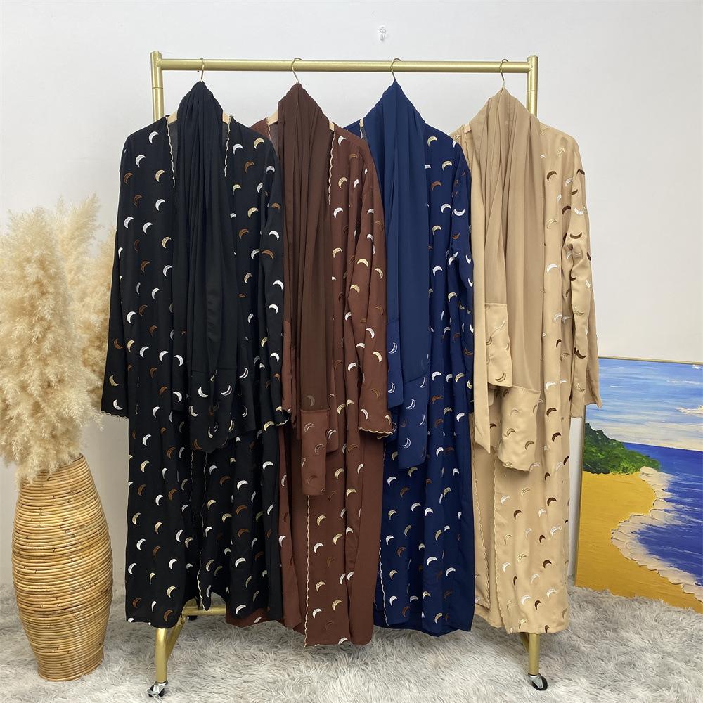 Explosions Heavy Industry Embroidery Cardigan Abaya