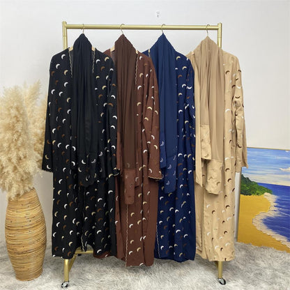 Explosions Heavy Industry Embroidery Cardigan Abaya