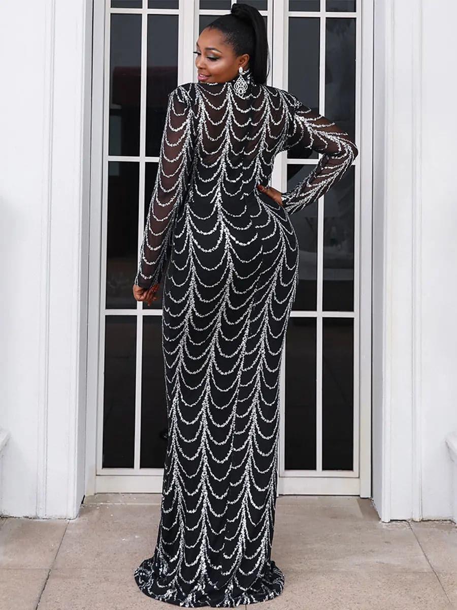 See-through Ripple Cocktail Dress