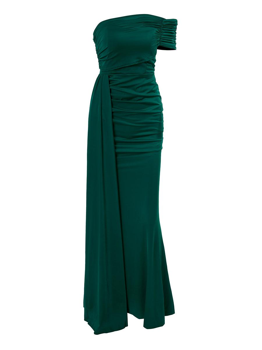 Draping Emerald Green Dress