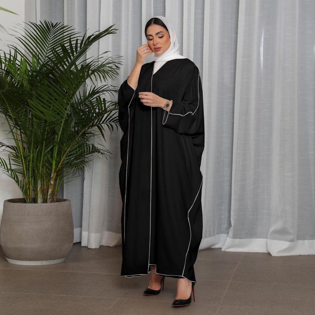 White Panelled Abaya Robe
