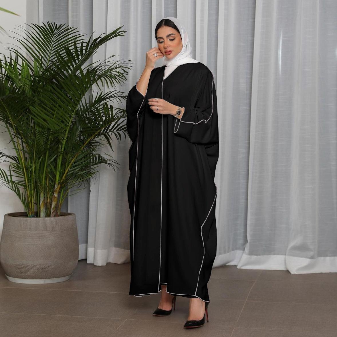 White Panelled Abaya Robe