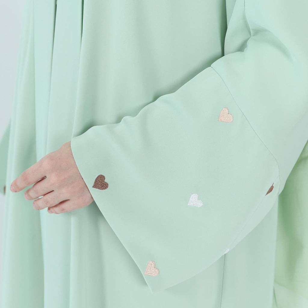 Macaroon Color Summer Thin Sleeve Heart Embroidered Robe Cardigan