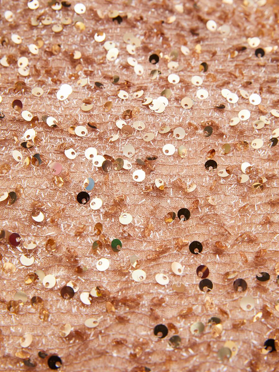 Ribbon Corset Sequin Maxi Prom Dress