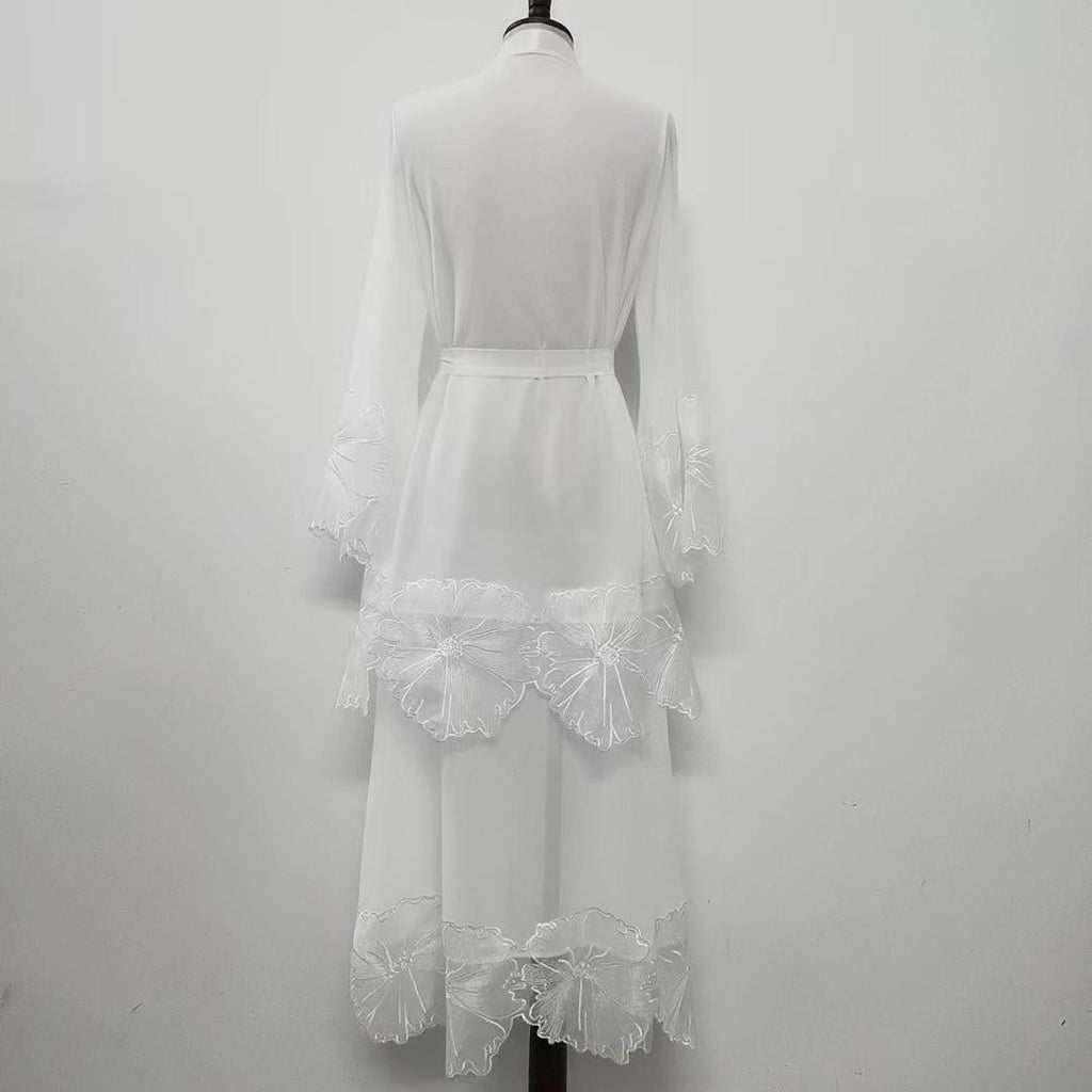 1pcs Lace Embroidery Double-Layer Cardigan