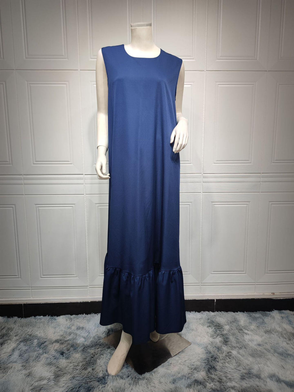 2 Pcs Suit Middle East Evening Dress Cross-border Muslim Lady Lotus Leaf Sleeve New Dress Abaya Robe