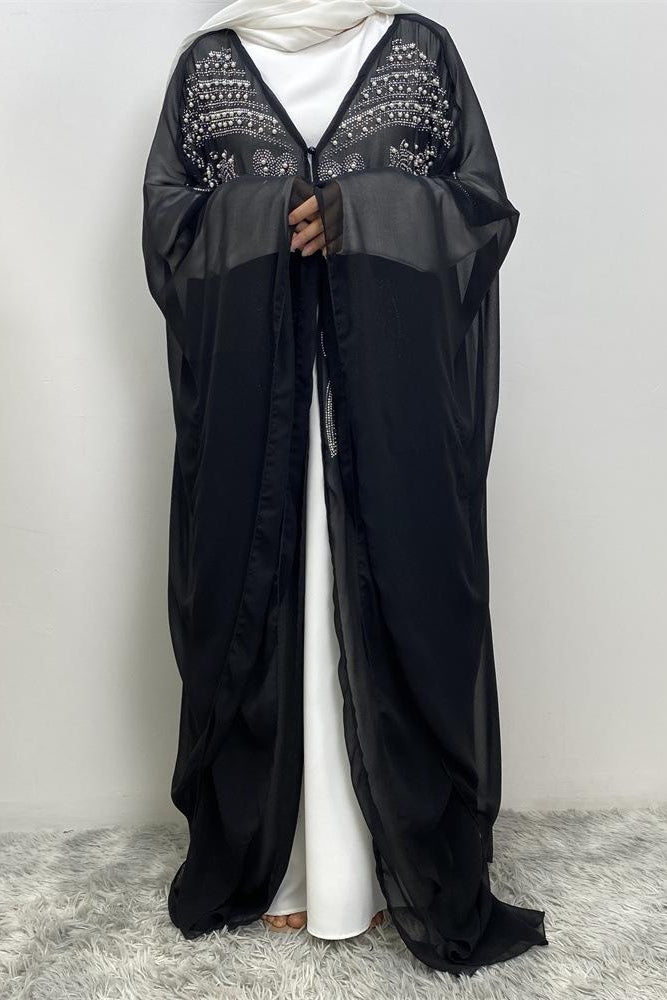 Muslim Rhinestone Cardigan Dress