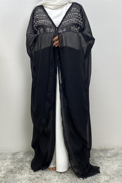 Muslim Rhinestone Cardigan Dress