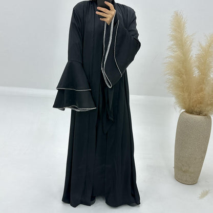 3pcs Set Satin Cardigan+Inner Dress+Special Belt