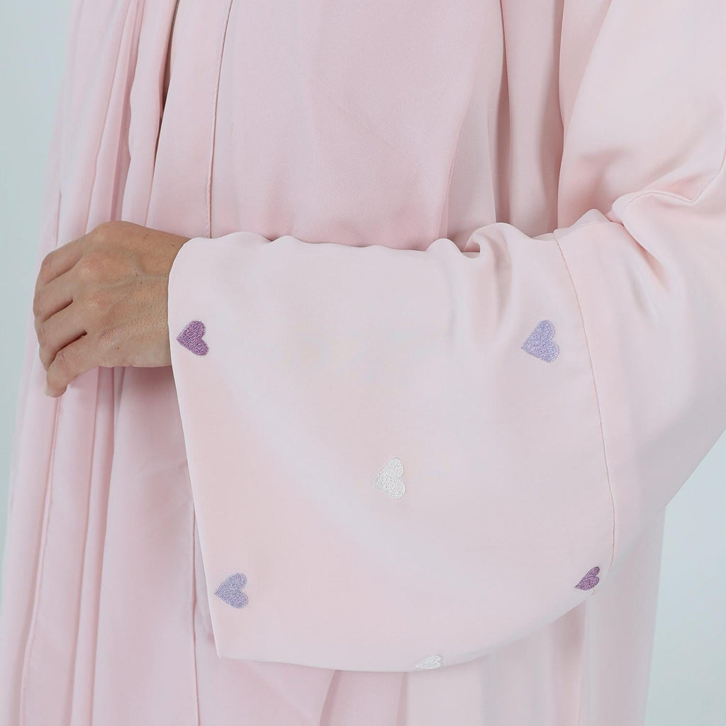 Macaroon Color Summer Thin Sleeve Heart Embroidered Robe Cardigan