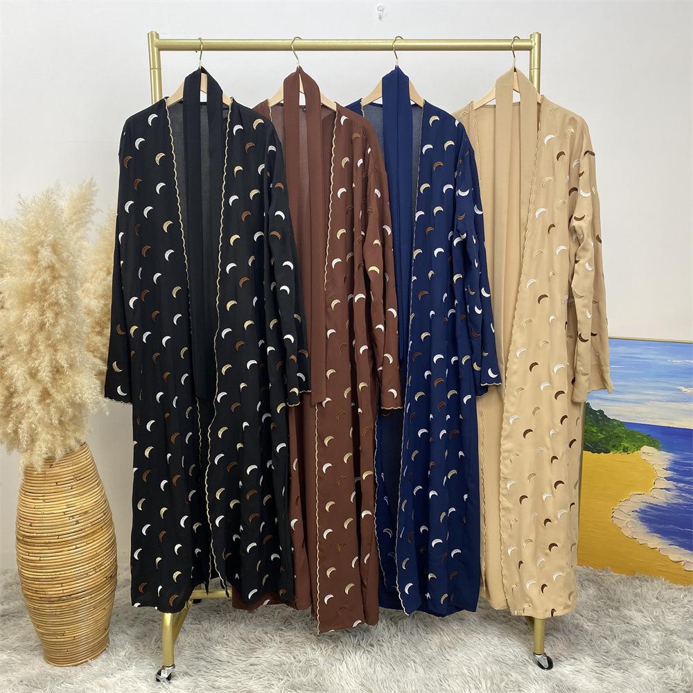 Explosions Heavy Industry Embroidery Cardigan Abaya