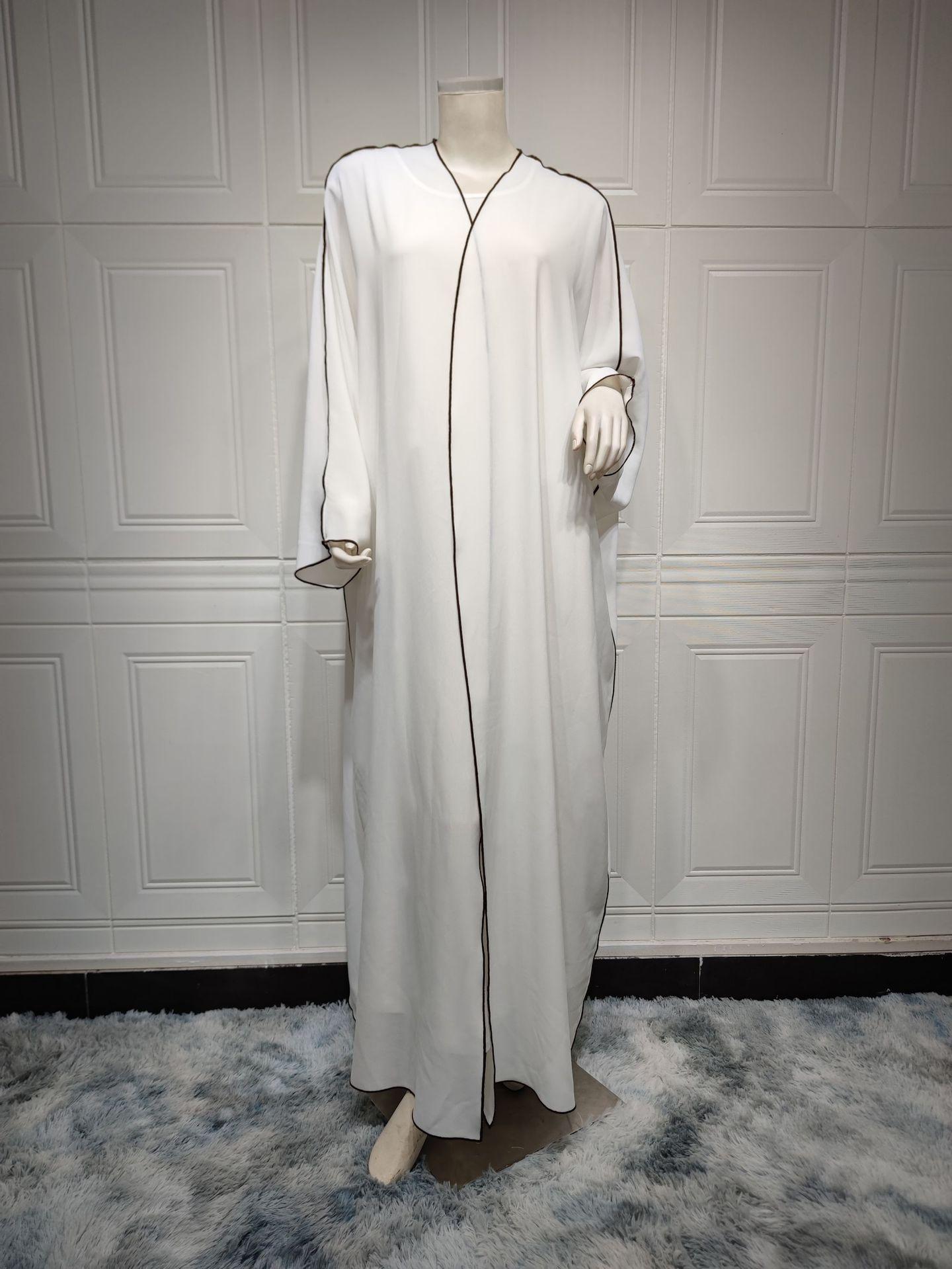 White Panelled Abaya Robe