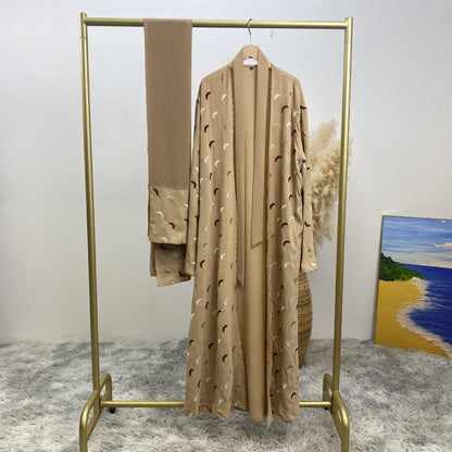 Explosions Heavy Industry Embroidery Cardigan Abaya